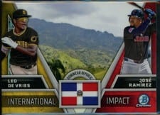 2024 Bowman Chrome International Impact José Ramírez / Leo De Vries #II-5 card