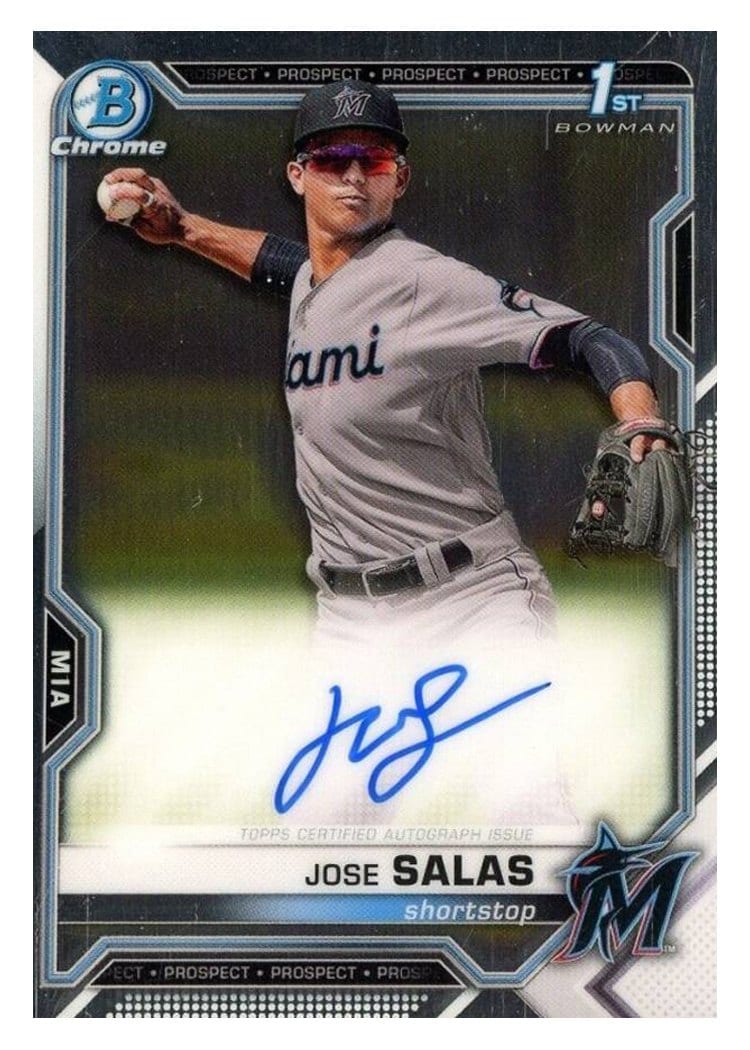 2021 Bowman Chrome Prospect Autographs Jose Salas #CPA-JS card