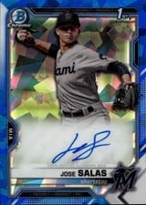 2021 Bowman Sapphire Edition Autographs Jose Salas #BSPA-JS card