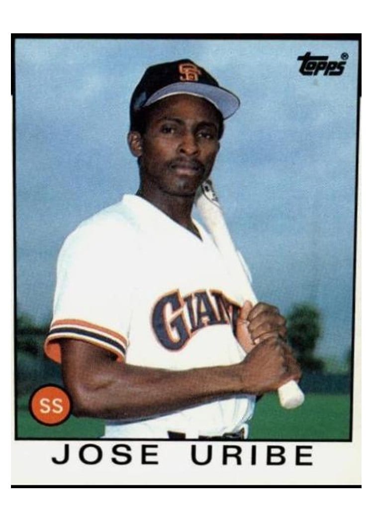 1986 Topps Jose Uribe #12 card