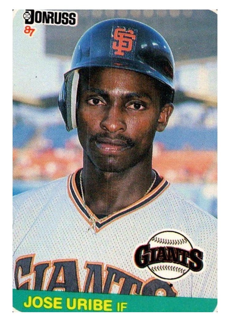 1987 Donruss Jose Uribe #436 card