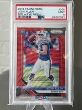 2018 Panini Prizm Josh Allen Red Wave #205 card