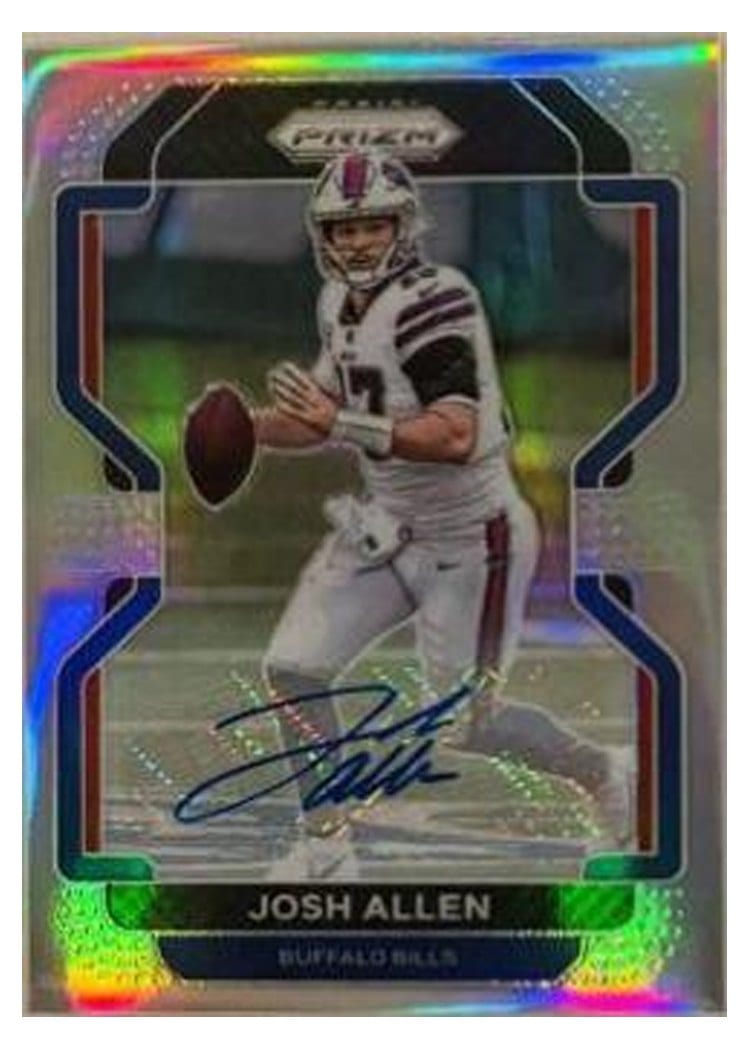 2021 Panini Prizm Base Set Josh Allen Autographs Silver Prizm #117 card