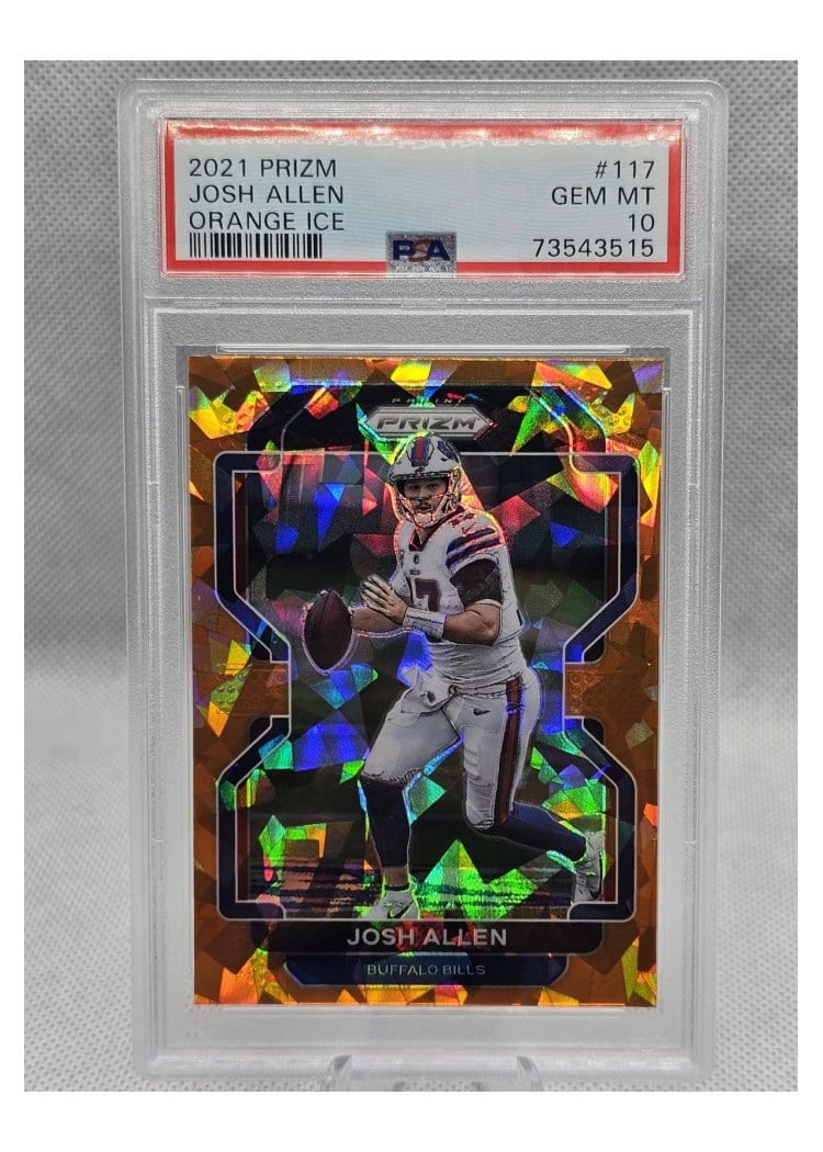 2021 Panini Prizm Base Set Josh Allen Orange Ice Prizm #117 card