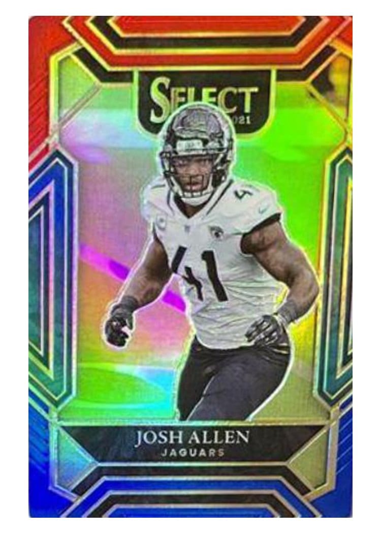 2021 Panini Select Base Set Josh Allen Red and Blue Die Cut #217 card