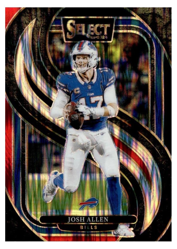 2024 Panini Select Base Set Josh Allen Black Red Prizm Shock #122 card