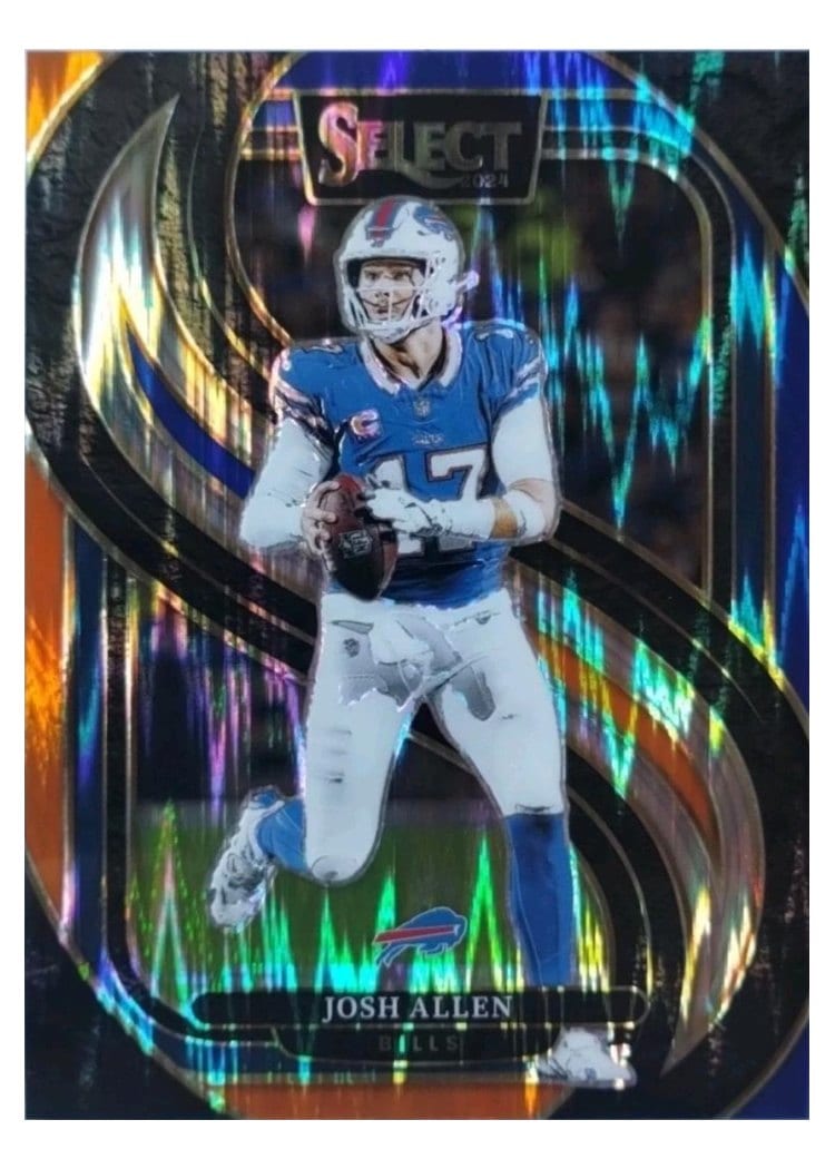 2024 Panini Select Base Set Josh Allen Blue Orange Prizm Shock #122 card