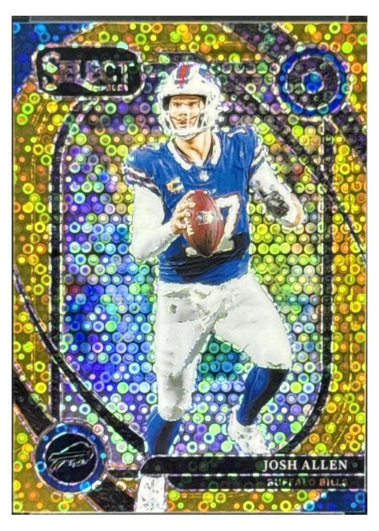 2024 Panini Select Base Set Josh Allen Gold Disco Prizm #225 card