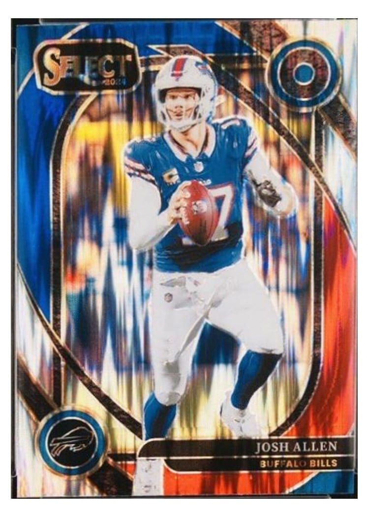 2024 Panini Select Base Set Josh Allen Black Blue Prizm Shock #225 card