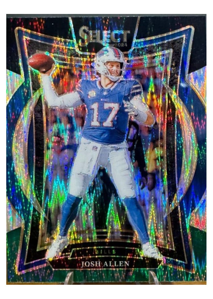 2024 Panini Select Base Set Josh Allen Green Prizm Shock #34 card
