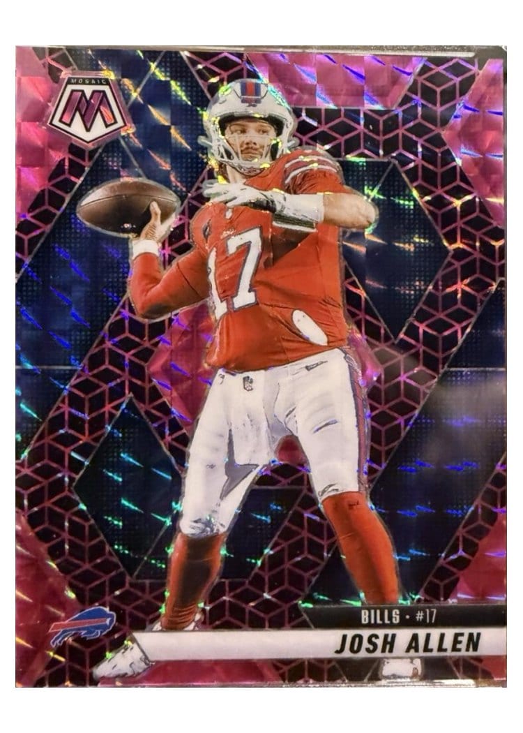 2025 Panini Mosaic Base Set Josh Allen Pink Spectris #150 card