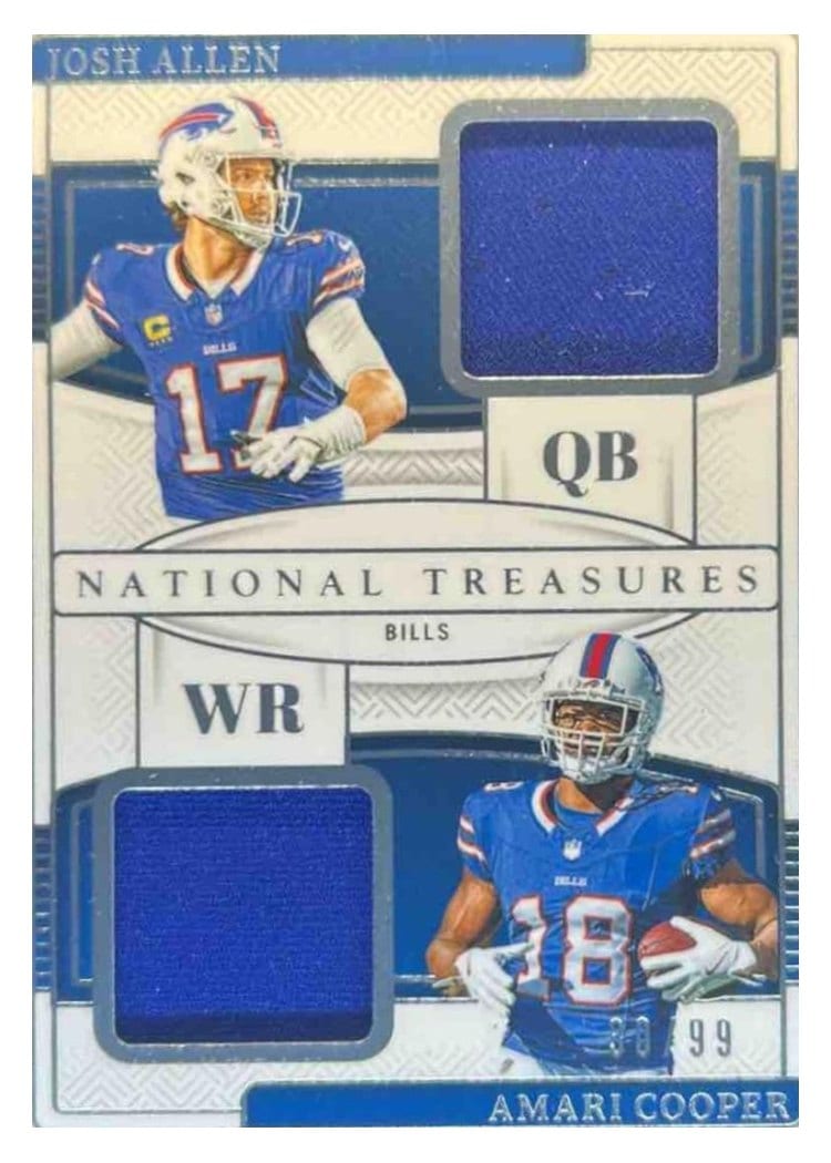 2024 Panini National Treasures NFL Gear Combo Materials Josh Allen/Amari Cooper #4 card