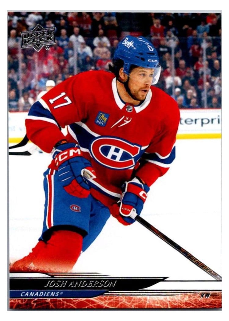 2024-25 Upper Deck Base Set Josh Anderson #341 card