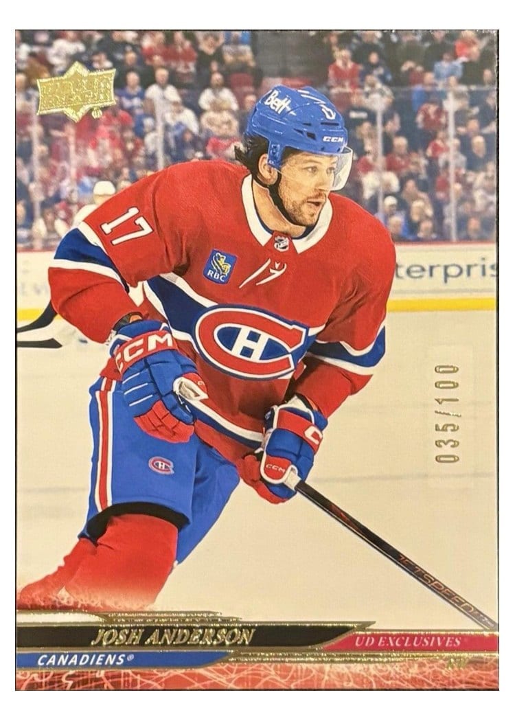 2024-25 Upper Deck Base Set Josh Anderson #341 card