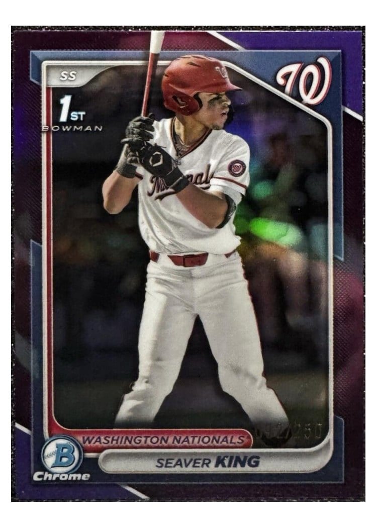 2024 Bowman Draft Chrome Prospect Autographs Josh Caron Purple Refractor #CPA-JCA card
