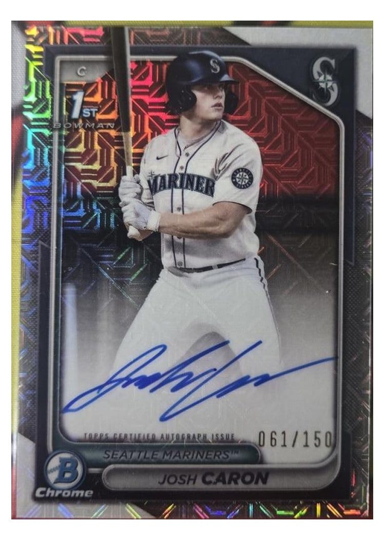 2024 Bowman Draft Chrome Prospect Autographs Josh Caron #CPA-JCA card