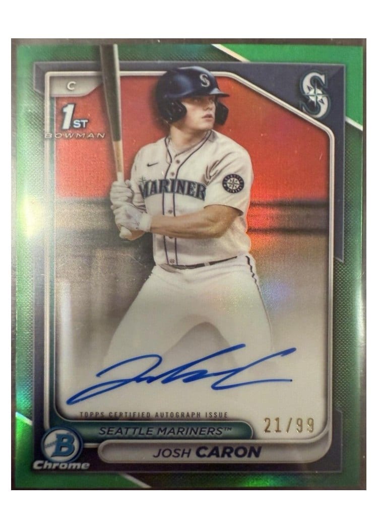 2024 Bowman Draft Chrome Prospect Autographs Josh Caron #CPA-JCA card