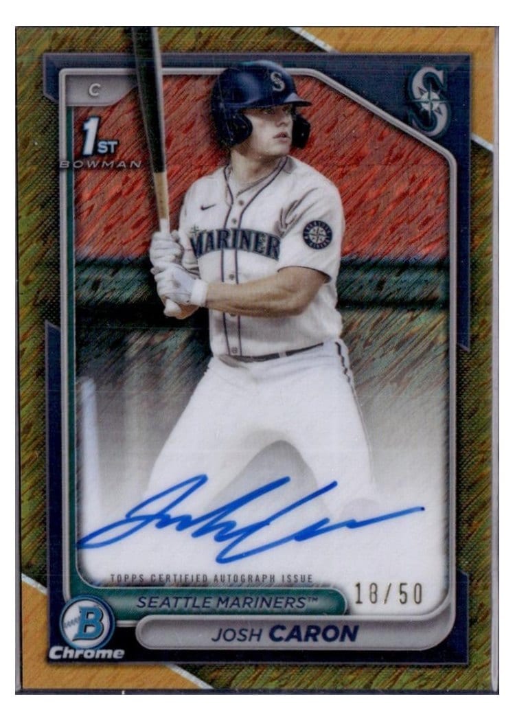 2024 Bowman Draft Chrome Prospect Autographs Josh Caron #CPA-JCA card