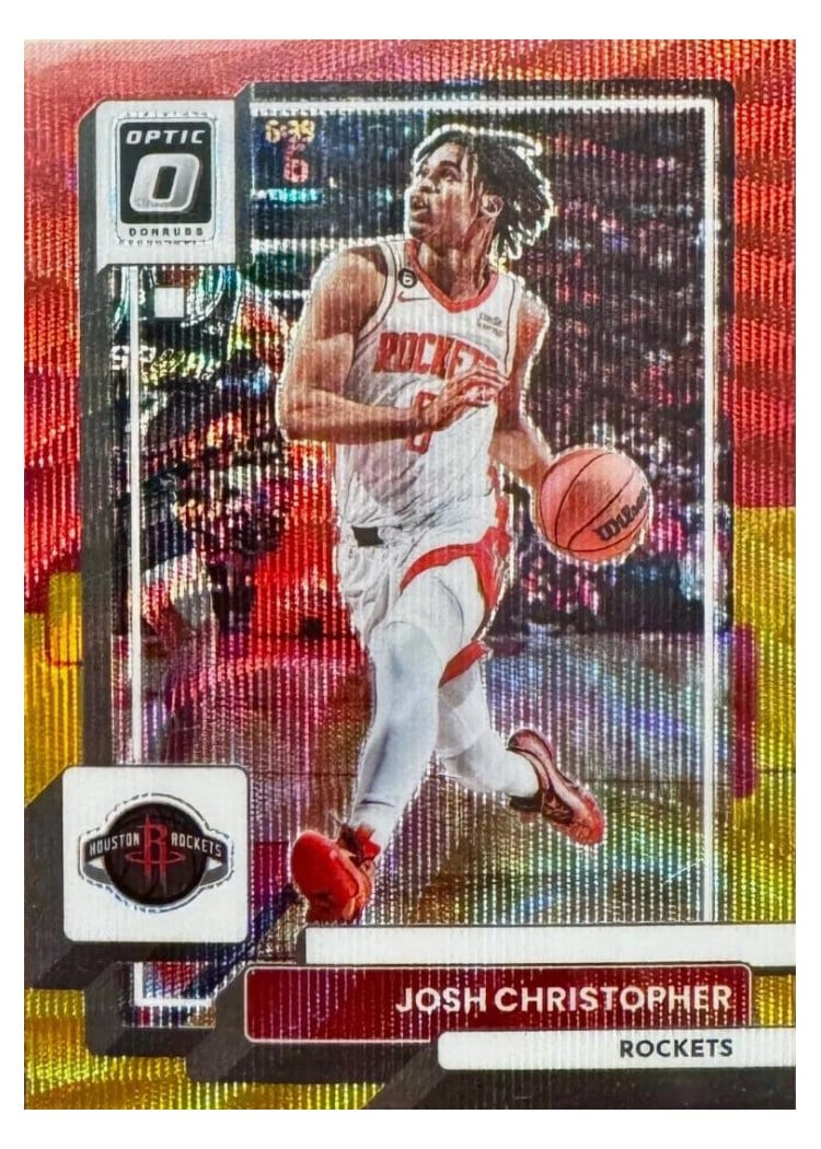 2022-23 Donruss Optic Base Set Josh Christopher Red Gold Wave #180 card
