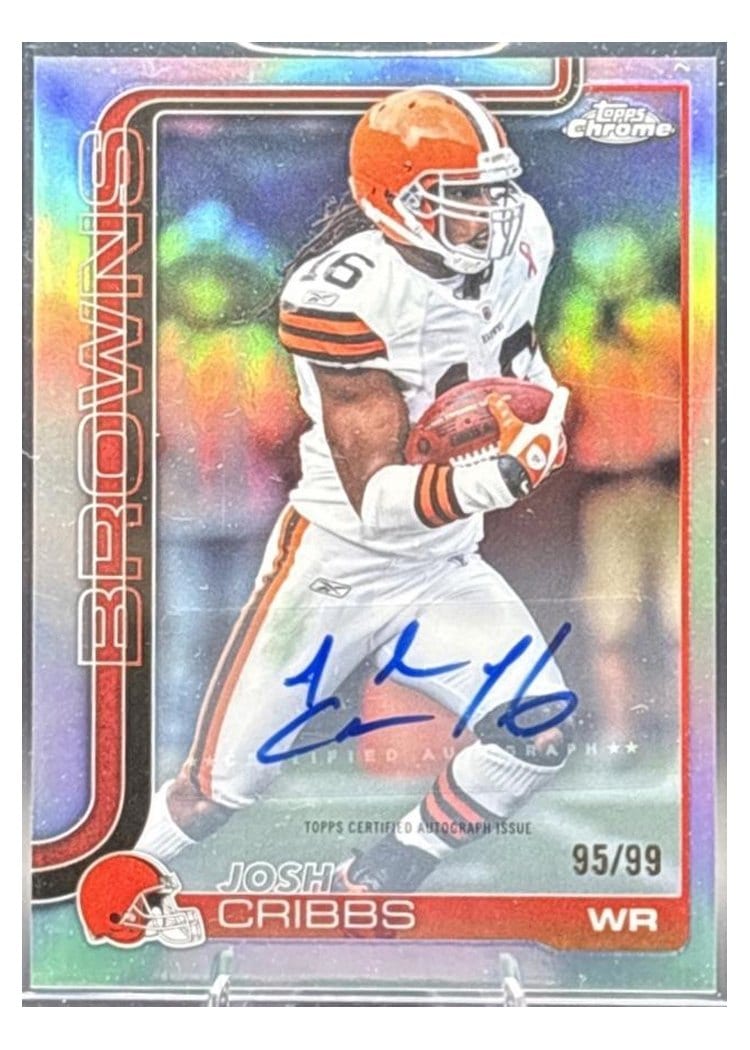 2025 Topps Chrome Sapphire Chrome Legends Autographs Sapphire Josh Cribbs #CLA-JC card