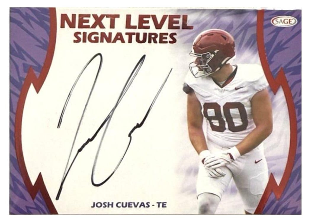 2026 SAGE Football Next Level Signatures Josh Cuevas #NLS-JC3 card