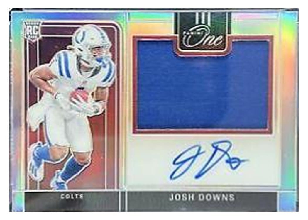2023 Panini One Precision Rookie Patch Autographs Josh Downs #310 card