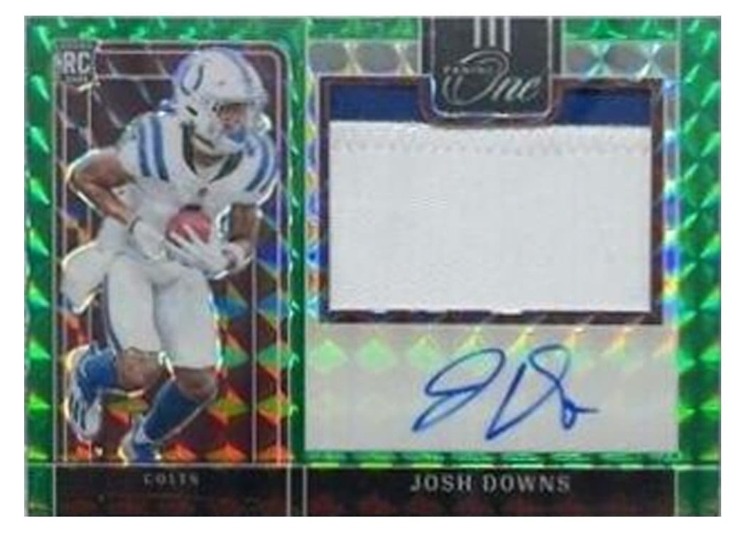 2023 Panini One Precision Rookie Patch Autographs Josh Downs #310 card