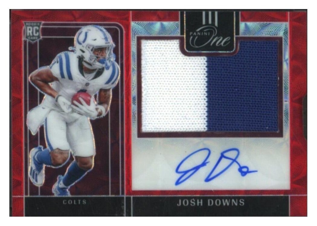 2023 Panini One Precision Rookie Patch Autographs Josh Downs #310 card
