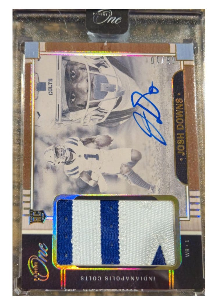 2023 Panini One Precision Rookie Patch Autographs Josh Downs #310 card