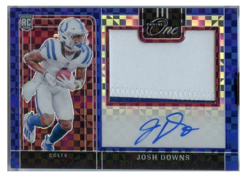 2023 Panini One Precision Rookie Patch Autographs Josh Downs #310 card