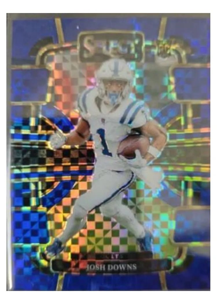 2023 Panini Select Base Set Josh Downs Blue Prizm #44 card