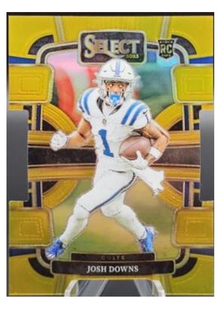 2023 Panini Select Base Set Josh Downs Gold Prizm Die-Cut #44 card