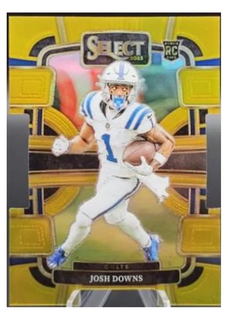 2023 Panini Select Base Set Josh Downs Gold Prizm Die-Cut #44 card