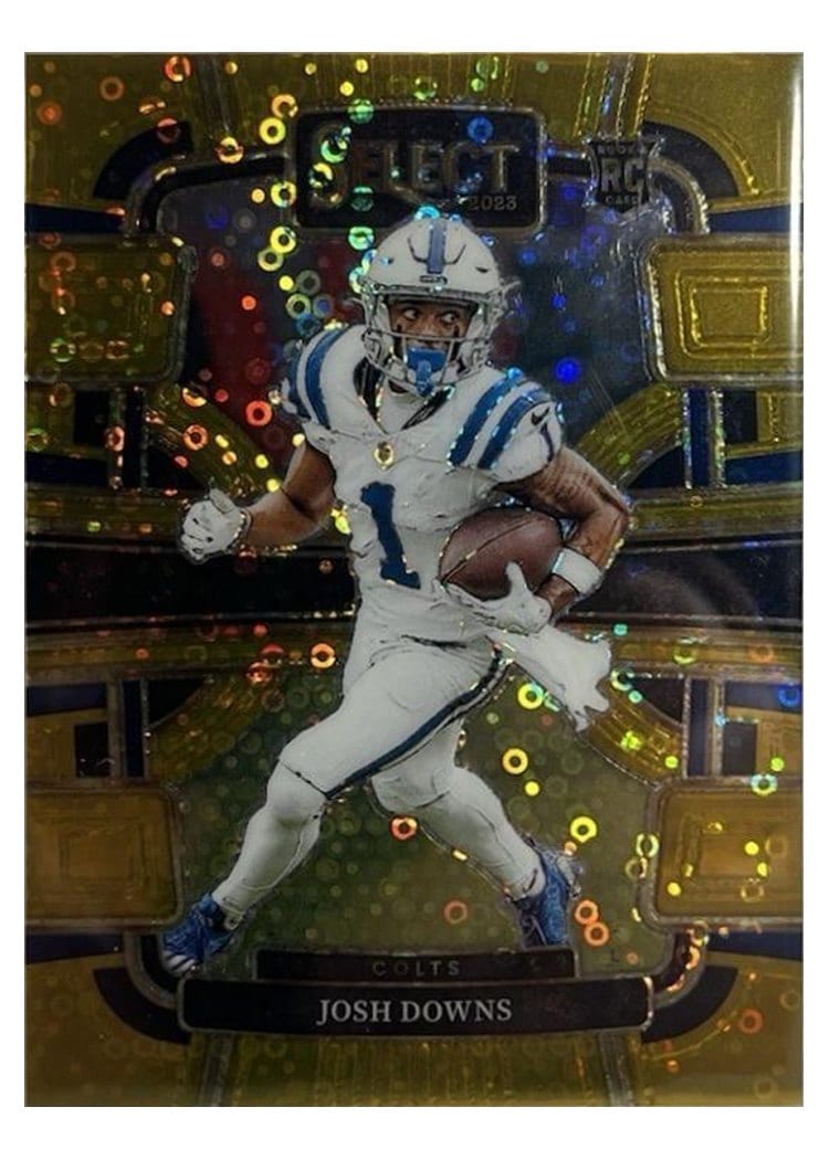 2023 Panini Select Base Set Josh Downs Disco Gold Prizm #44 card