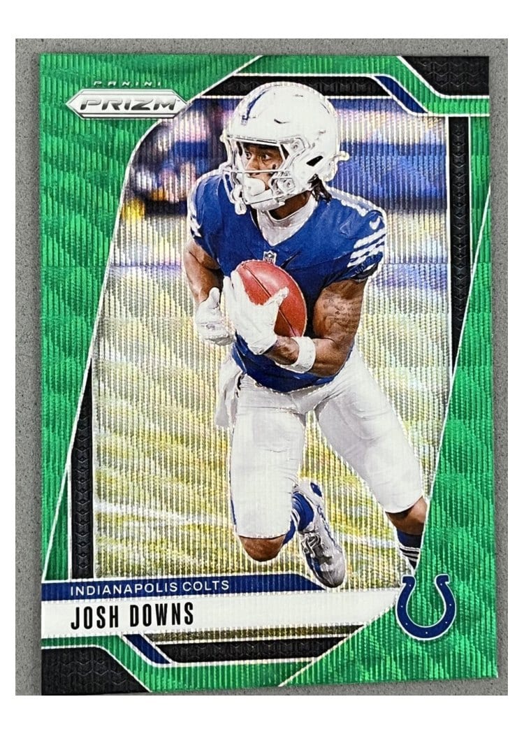 2024 Panini Prizm Base Set Josh Downs Green Wave #122 card