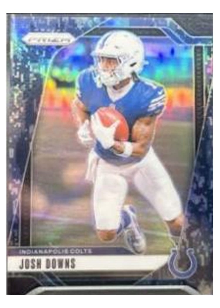2024 Panini Prizm Base Set Josh Downs Blue Shimmer #122 card