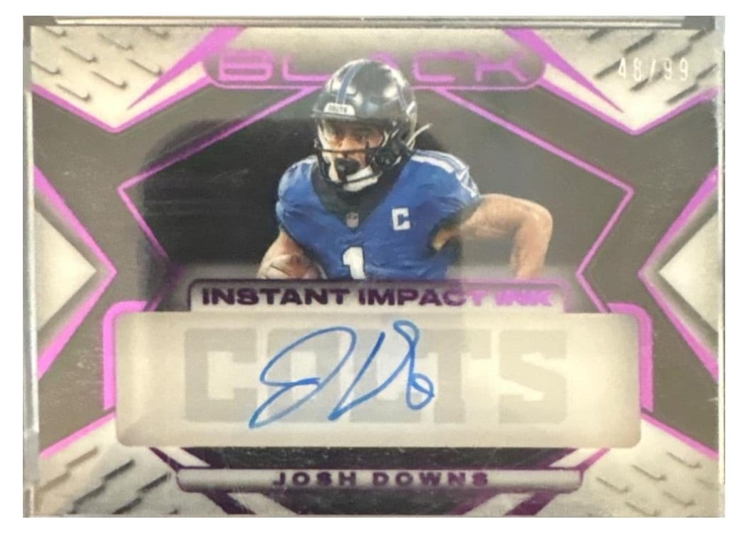 2025 Panini Black Instant Impact Ink Josh Downs #13 card