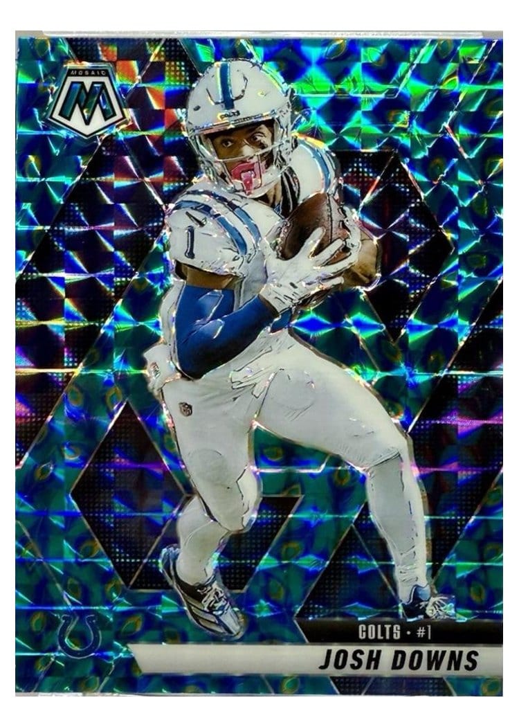 2025 Panini Mosaic Base Set Josh Downs Choice Peacock #145 card