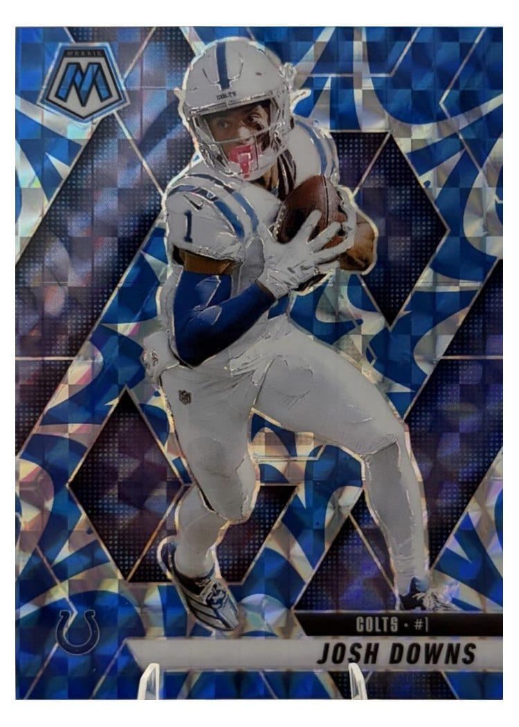 2025 Panini Mosaic Base Set Josh Downs Reactive Blue #145 card