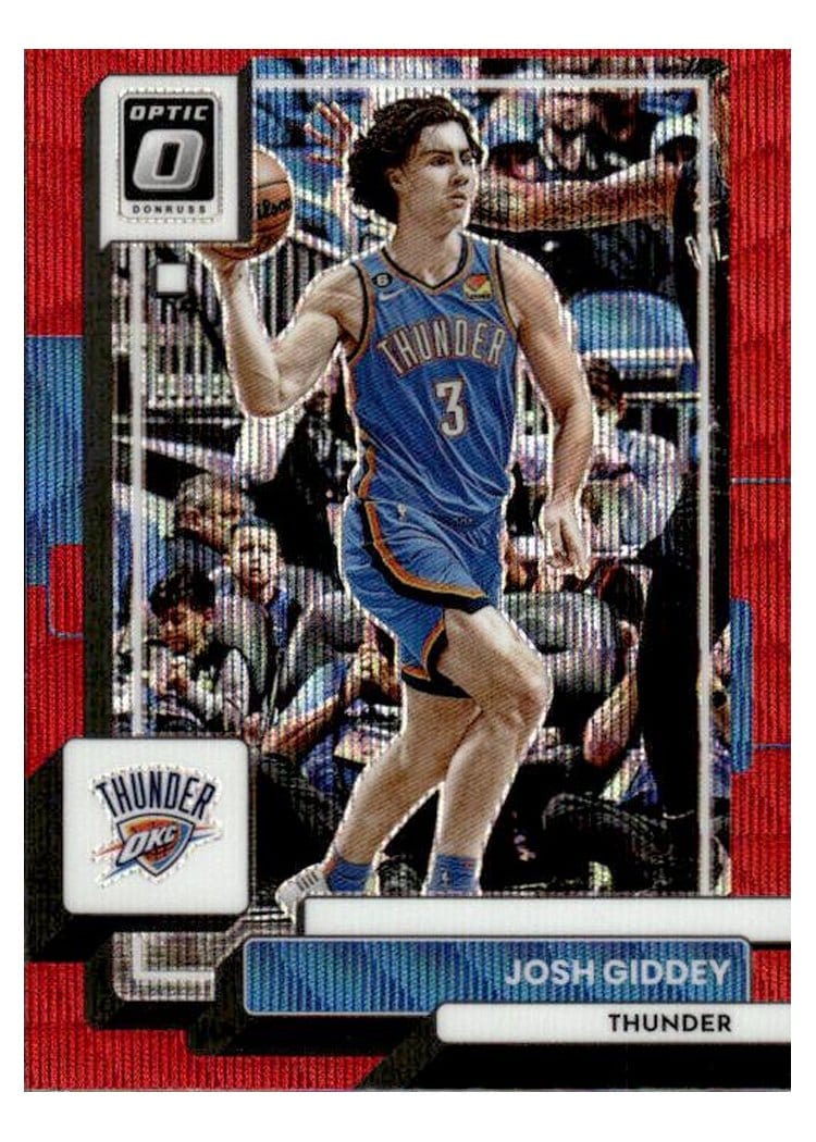 2022-23 Donruss Optic Base Set Josh Giddey Red Wave #43 card