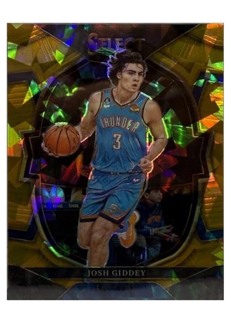 2022-23 Panini Select Base Set Josh Giddey Gold Cracked Ice Prizm #60 card