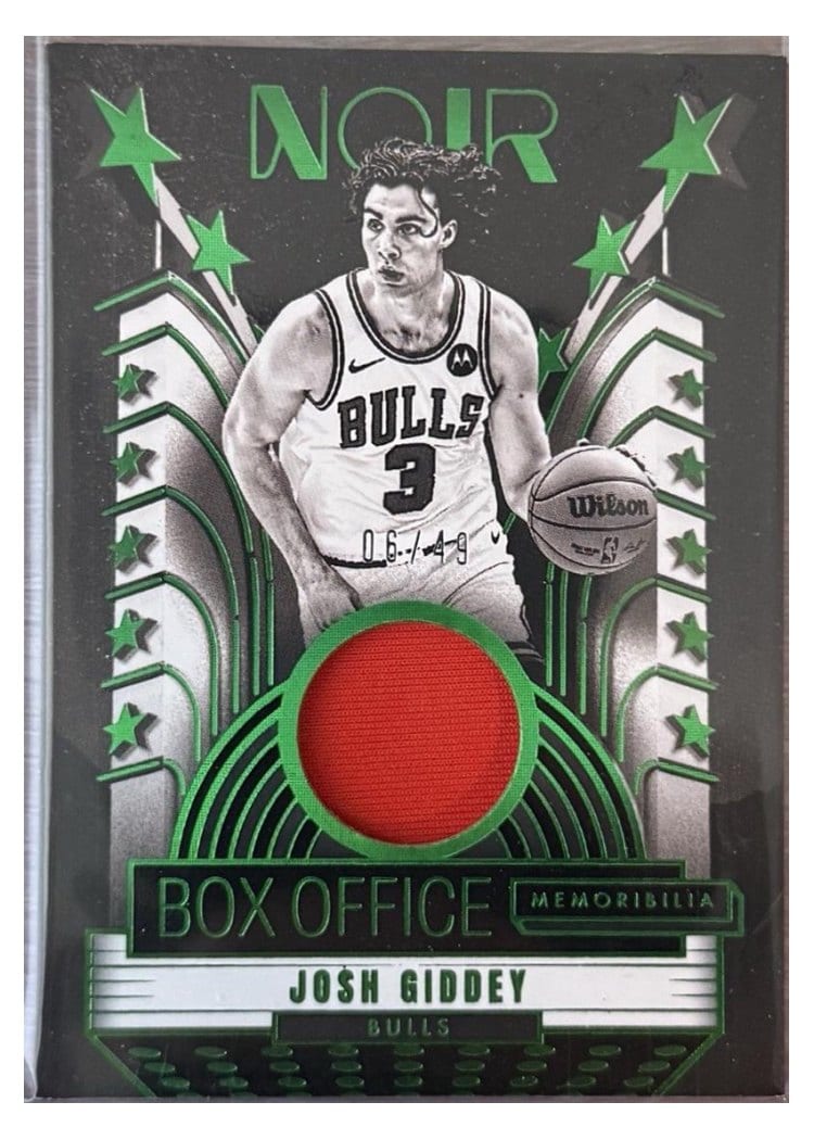 2024-25 Panini Noir Box Office Memorabilia Set Josh Giddey #18 card