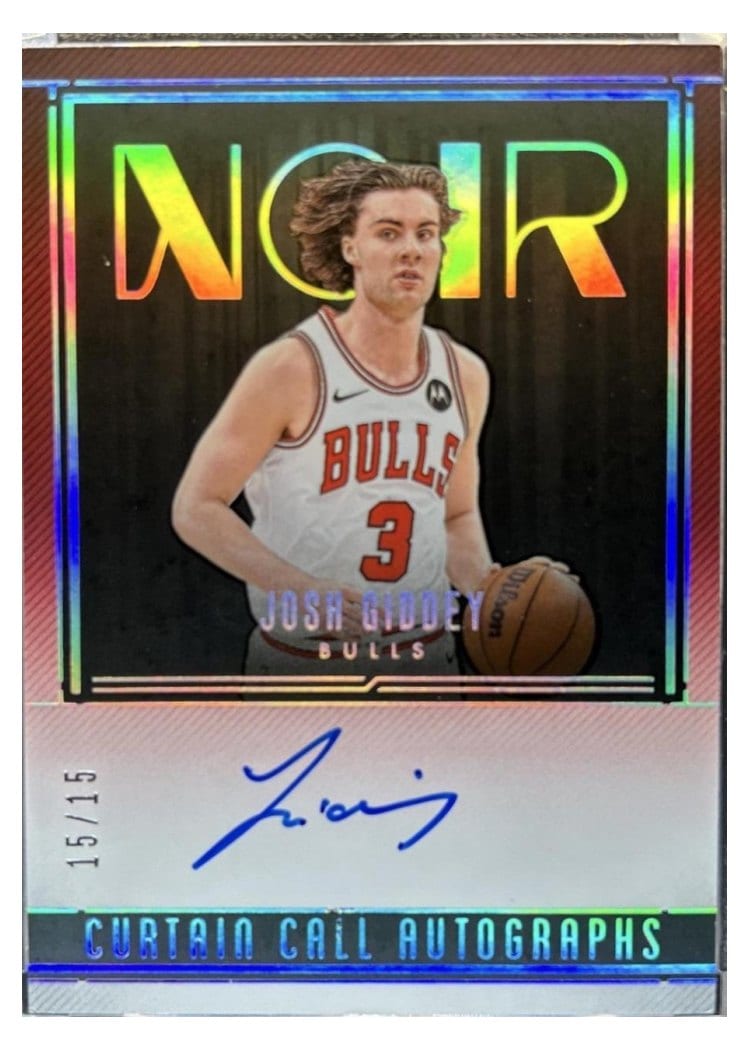2024-25 Panini Noir Curtain Call Autographs International Set Josh Giddey #9 card