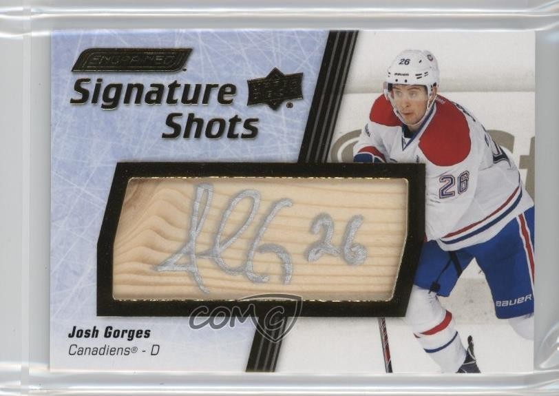 2024-25 Upper Deck Engrained Icons Signature Shots Manufactured Stick Relics Josh Gorges #SS-JG card