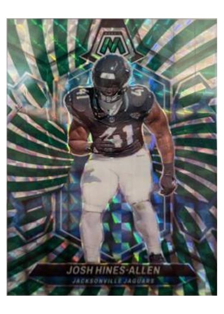 2024 Panini Mosaic Base Set Josh Hines-Allen Green Swirl #104 card