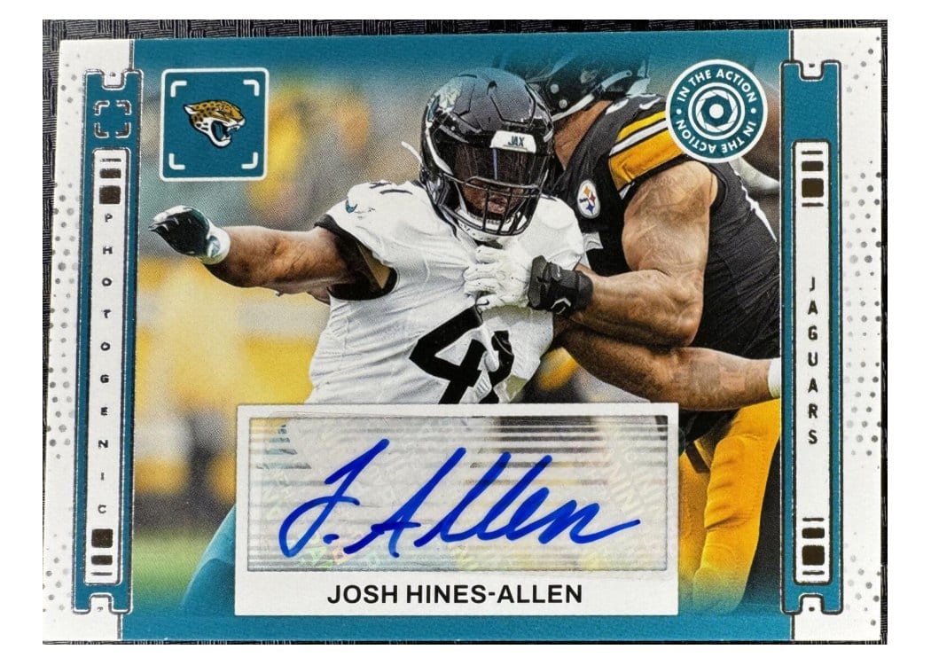 2024 Panini Photogenic In The Action Autographs Josh Hines-Allen #IAA-JAL card