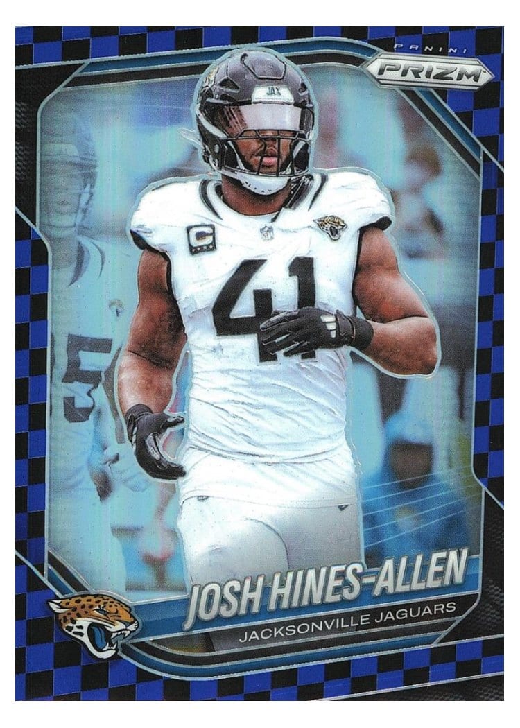 2025 Panini Prizm Base Set Josh Hines-Allen Black Blue Checker #43 card