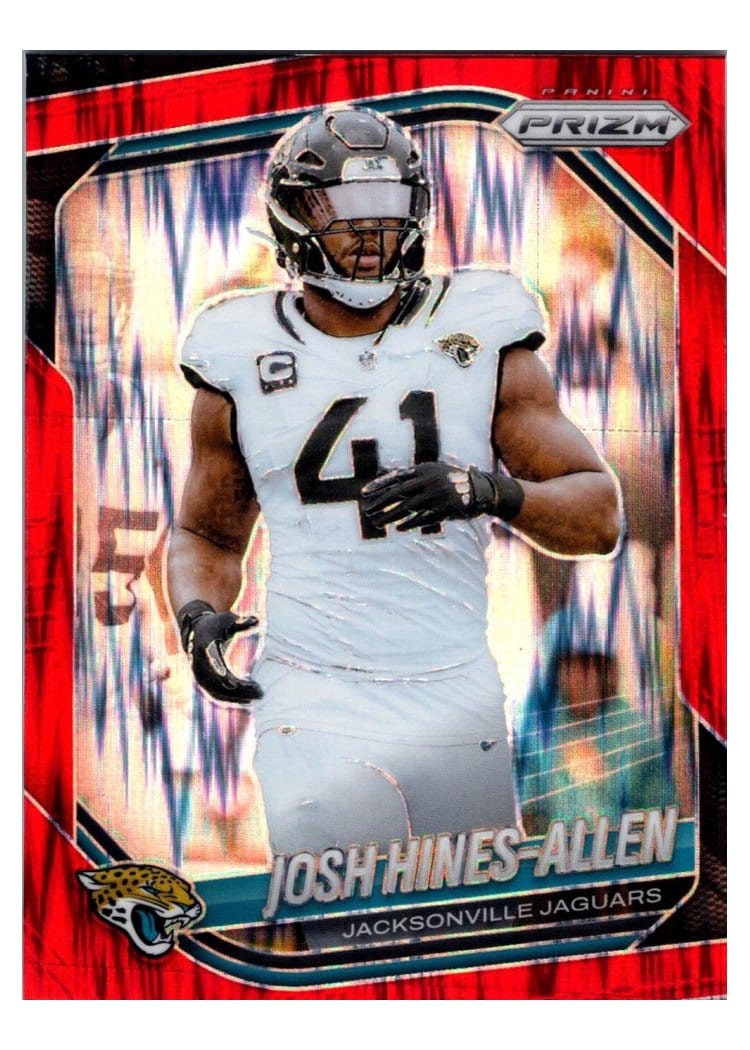 2025 Panini Prizm Base Set Josh Hines-Allen Red Flash #43 card