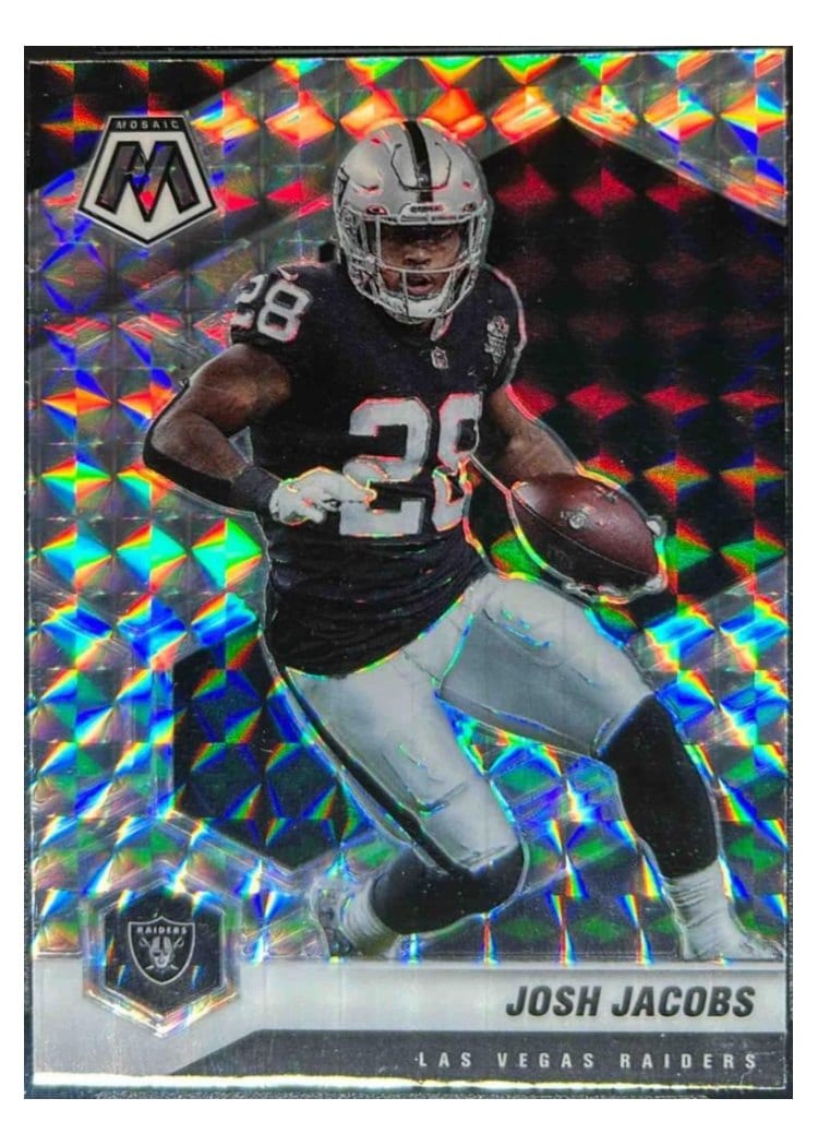 2021 Panini Mosaic Base Set Josh Jacobs #107 card
