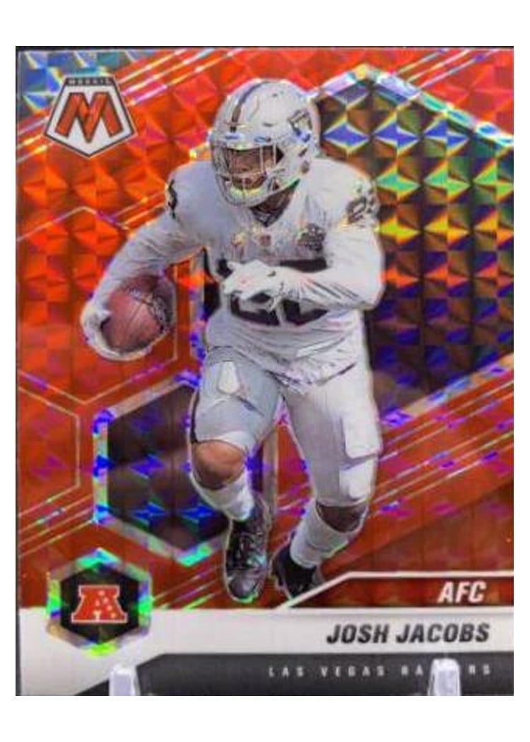 2021 Panini Mosaic Base Set Josh Jacobs Red Mosaic #235 card